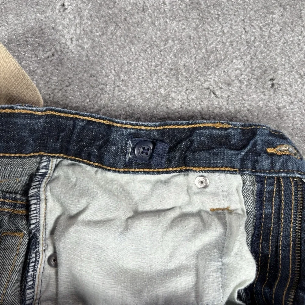 Old Navy Jeans Youth Boys 14 Straight Leg Dark Blue Denim‎ Flap Pockets Belt Y2K
